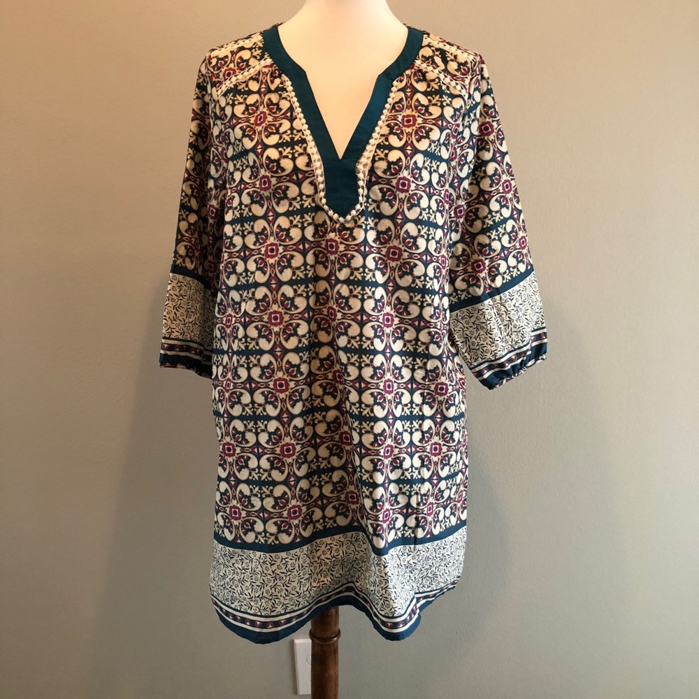 Teal/maroon Tunic